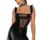Robe courte wetlook et tulle F257 - Noir Handmade