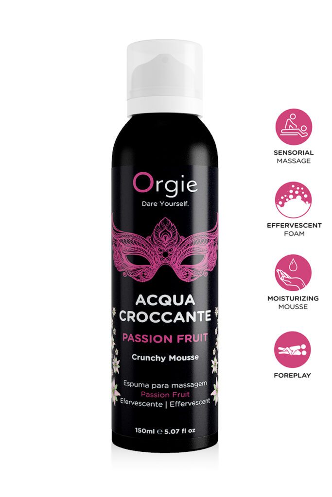 Acqua Croccante Passion Fruit la mousse de massage de la marque Orgie.