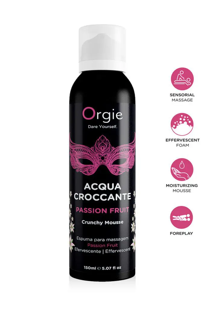Acqua Croccante Passion Fruit la mousse de massage de la marque Orgie.
