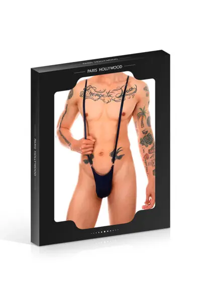 Body String Homme Noir - Paris Hollywood 5 Body String Homme Noir - Paris Hollywood