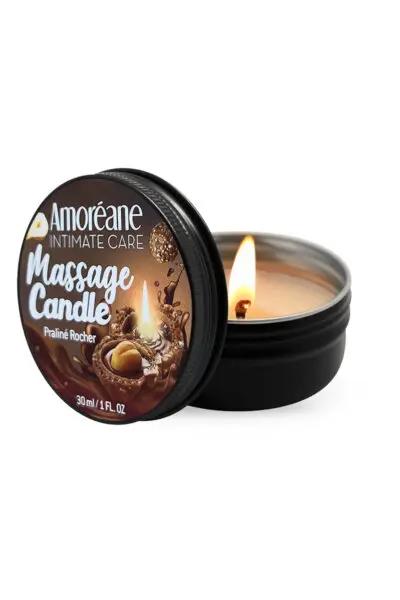 Bougie de massage sensuelle à la texture douce et soyeuse, par Amoreane en édition limitée.