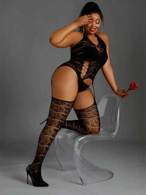 La marque Moonlight Lingerie présente la combinaison sexy à jarretelles Moonlight n°02 Queen Size.