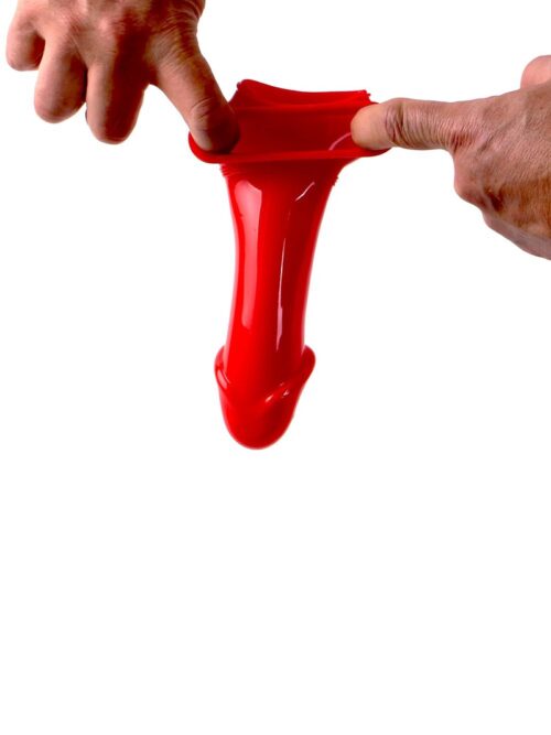 Gaine de pénis rouge 19x4,5 cm - ZIZI