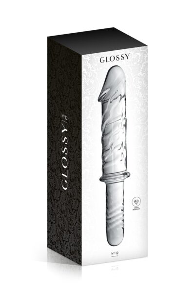 Luxueux dildo en verre translucide, ultra résistant, de la marque Glossy Toys.