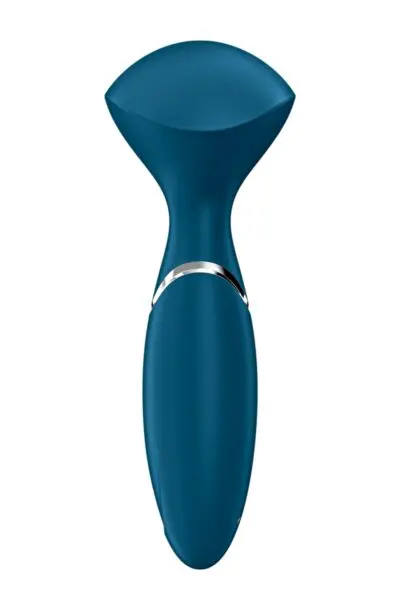 Mini Wand-er bleu - Satisfyer 3 La marque Satisfyer propose le Mini Wand-er coloris bleu, un vibromasseur Wand (ou baguette magique) de voyage, rechargeable, proposant au choix des massages du corps ou la stimulation des zones érogènes et notamment du clitoris.