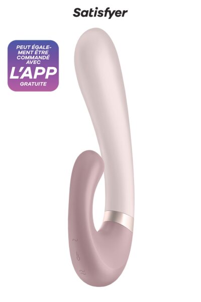 En plus d'être un vibromasseur Rabbit connecté, rechargeable et étanche, le sextoy pour femmes Heat Wave couleur beige est un sextoy chauffant à double stimulation. Heat Wave peut chauffer jusqu'à une température de 40° sur sa partie principale.