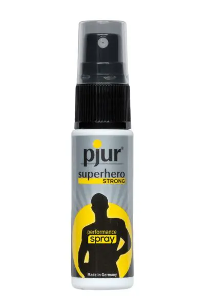 Spray retardant Superhero Strong performance - Pjur 1 Le Spray haute performance pjur® superhero est un spray retardant avec une forte concentration en Gingembre, permettant de retarder l'éjaculation et de prolonger le plaisir masculin en réduisant l’hypersensibilité du pénis.