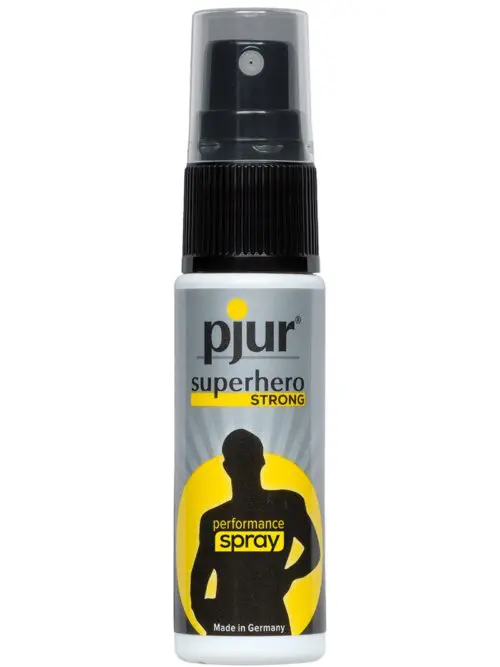 Le Spray haute performance pjur® superhero est un spray retardant avec une forte concentration en Gingembre, permettant de retarder l'éjaculation et de prolonger le plaisir masculin en réduisant l’hypersensibilité du pénis.
