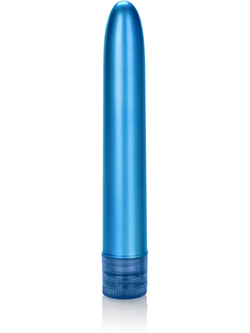 La marque Calexotics présente le vibro Metallic Shimmer bleu, un sextoy lisse à la forme bombée intemporelle et au design très tendance, qui offre une stimulation puissante et polyvalente.