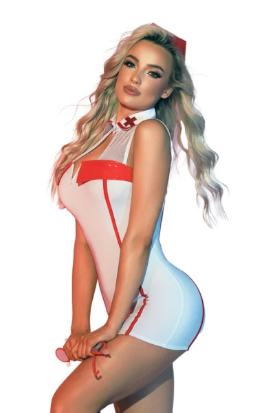 Costume Infirmière Sexy 4 Pièces - J Lingerie - Déguisement Sexy Femme