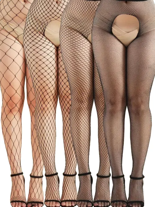 Pack 4 Collants Ouverts Résille - J Lingerie