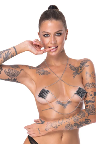 Caches Tétons avec Chainette de Cou - Cottelli Accessoires - Accessoires coquins pour femmes Caches Tétons avec Chainette de Cou - Cottelli Accessoires - Accessoires coquins pour femmes
