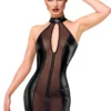 Mini Robe Semi-Transparente Luxuria F370 - Noir Handmade Mini Robe Semi-Transparente Luxuria F370 - Noir Handmade