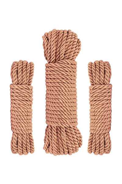 Coffret 3 Cordes de Bondage Premium - Rosy Gold