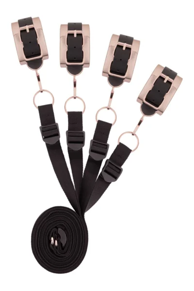 Kit Sangles de Lit BDSM - Rosy Gold Kit Sangles d’Attache au Lit BDSM - Rosy Gold