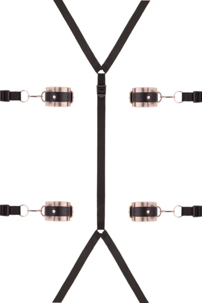 Kit Sangles de Lit BDSM - Rosy Gold - Sangles de bondage Kit Sangles d’Attache au Lit BDSM - Rosy Gold - Sangles de bondage