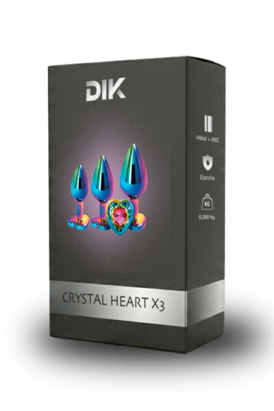 3 Plugs Anaux Coeur Crystal Heart - DIK - Plug anal en forme de coeur en métal 3 Plugs Anaux Coeur Crystal Heart - DIK - Plug anal en forme de coeur en métal