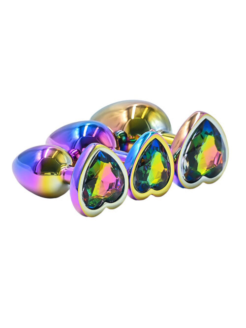 3 Plugs Anaux Coeur Crystal Heart - DIK - Plug anal en forme de coeur